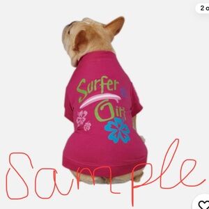 Surfer Girl dog t-shirt XL magenta